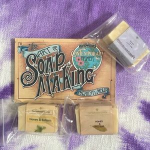 Soap alchemy book with homemade beeswax soap
